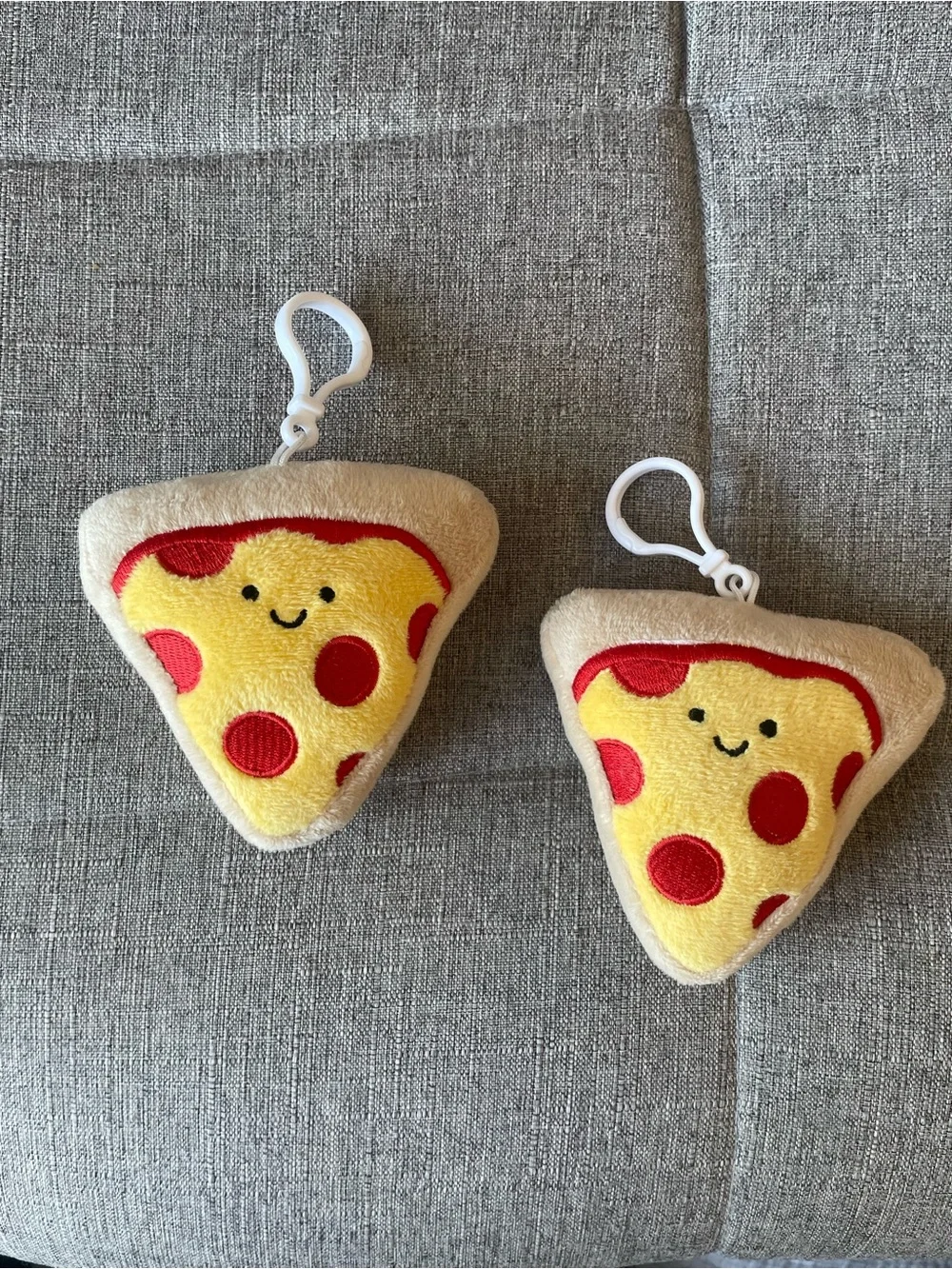 Plush Pizza Slice Keychain Trio - Yellow & Red